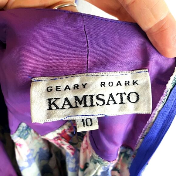 Vintage Women's Geary Roark Kamisato 80's Cottagecore Floral Cris Cross Dress 10 - Picture 14 of 14